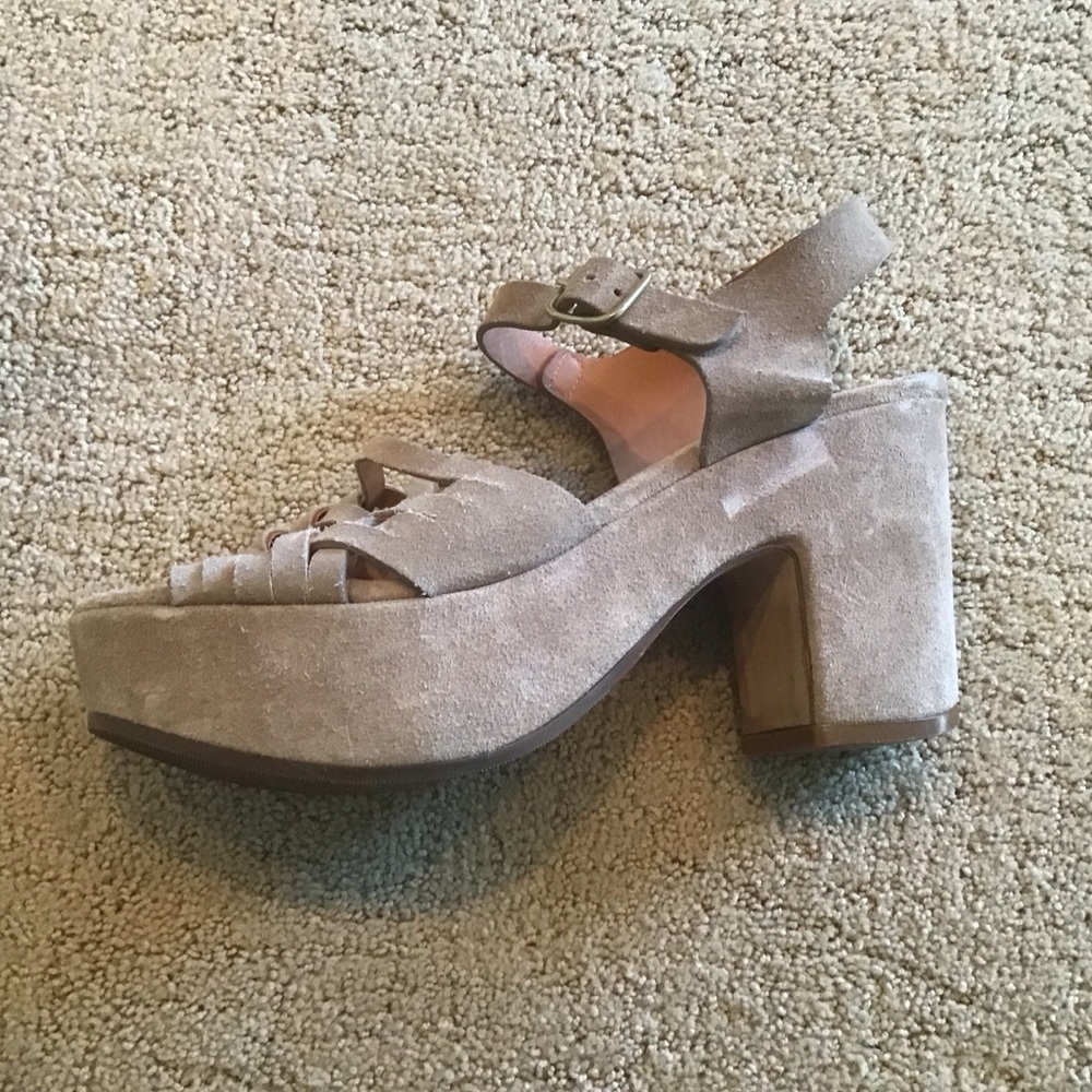 Chie Mihara Tan Woven Suede Leather Ankle Straps‎ Heels Shoes Retro 40s 40 10 - Picture 4 of 8